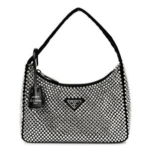 Authentic PRADA Satin Crystal Mini Re-Edition 2000 Bag Cristal